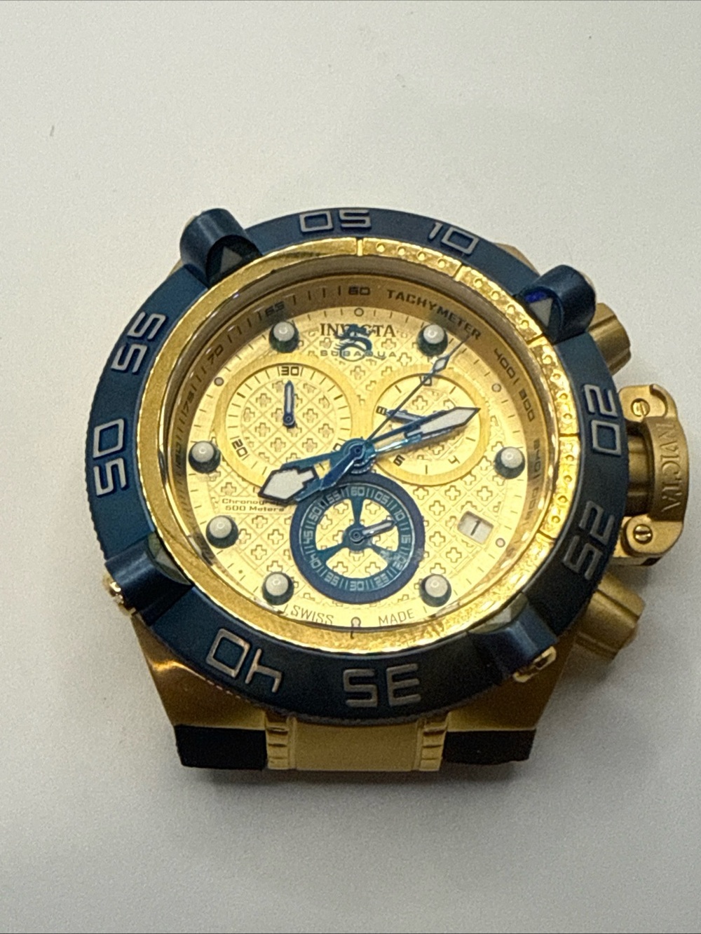 Invicta Subaqua Noma IV men's chronograph watch New Battery! Needs New Band !